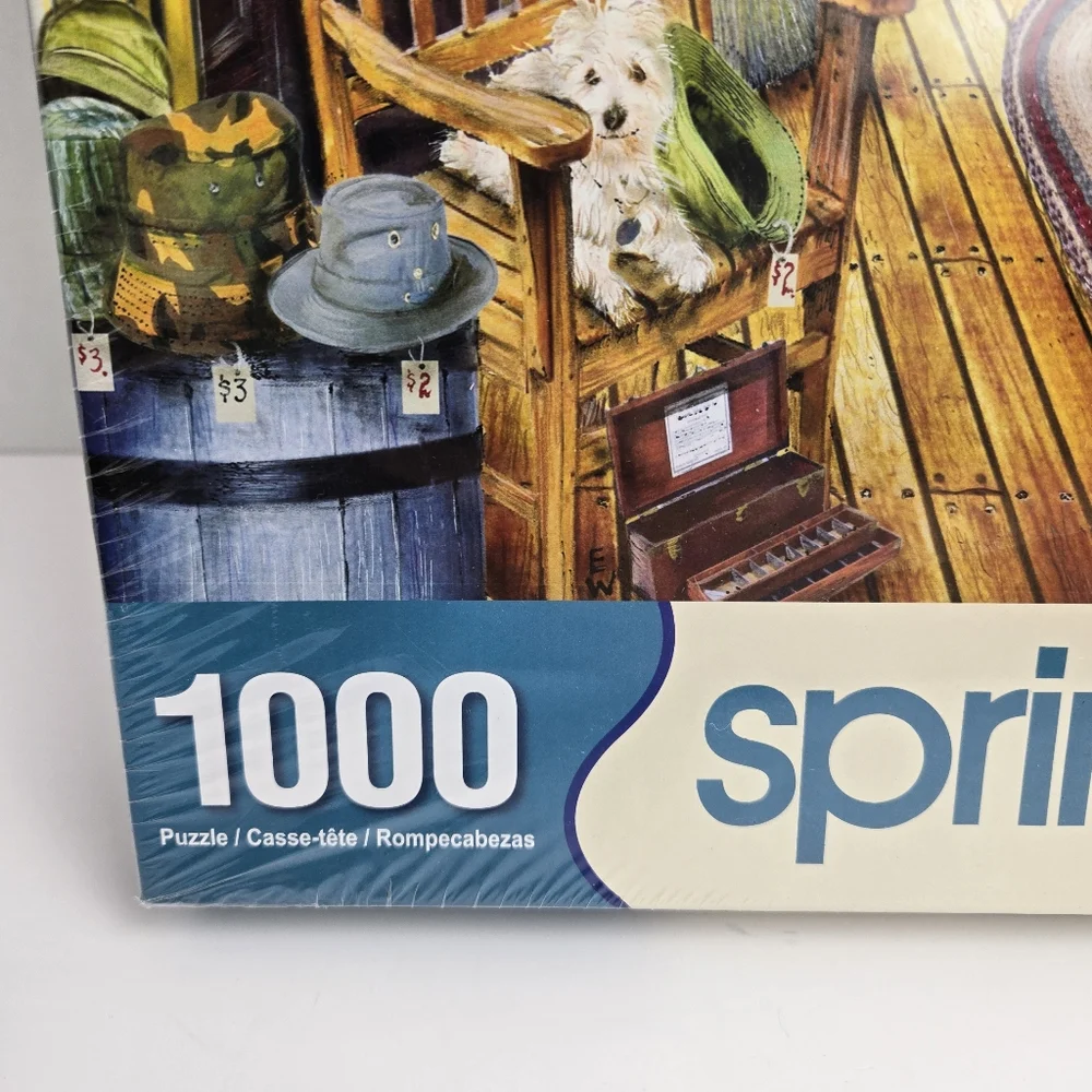 Springbok Fisherman Fishing Bait Shop 1000 Piece Jigsaw Puzzle New